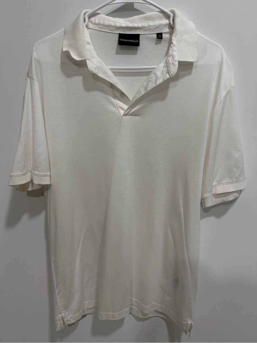 Emporio Armani Men's Cream Short-Sleeve Polo